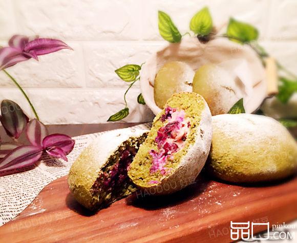 蓝莓乳酪抹茶全麦包