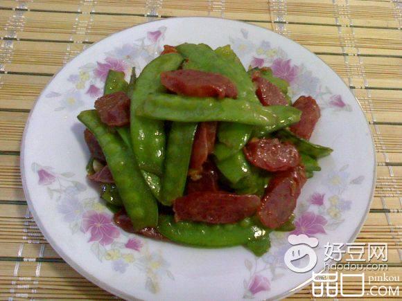 腊肠炒荷兰豆