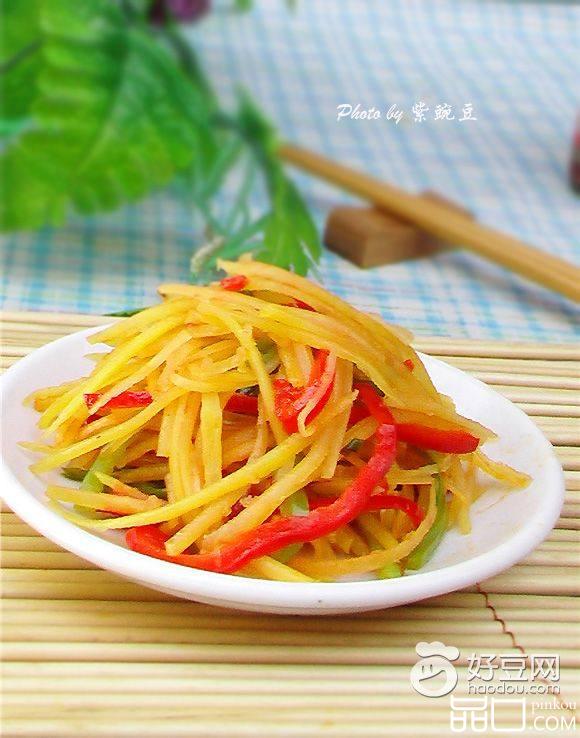 双椒红薯丝