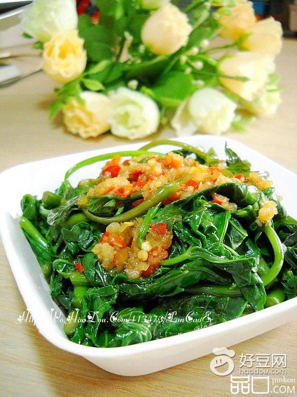 蒜蓉辣拌红薯藤