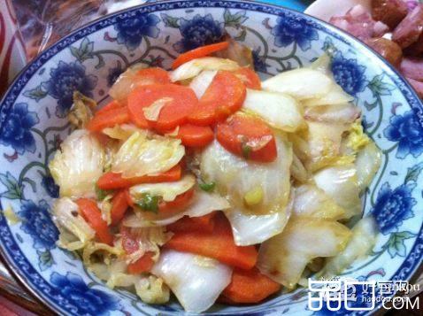 胡萝卜炒白菜