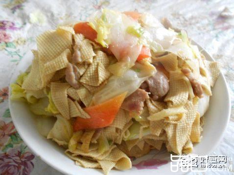 肉炒白菜干豆腐