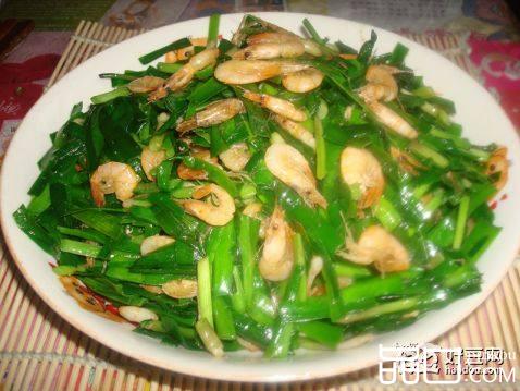 河虾炒韭菜