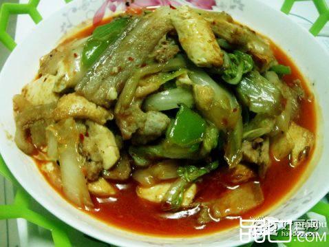 白菜豆腐炒肉
