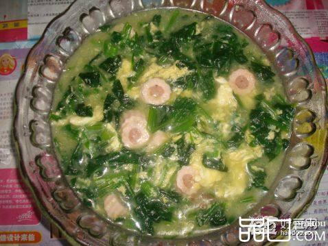 菠菜鱼丸蛋花汤