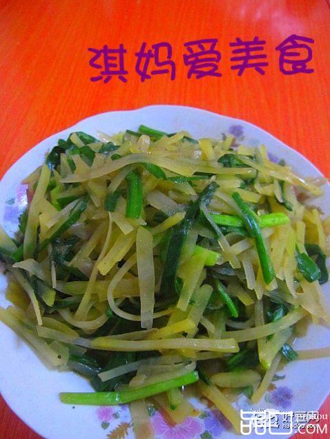 土豆丝炒韭菜