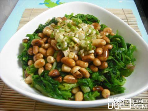 凉拌多味菠菜花生米