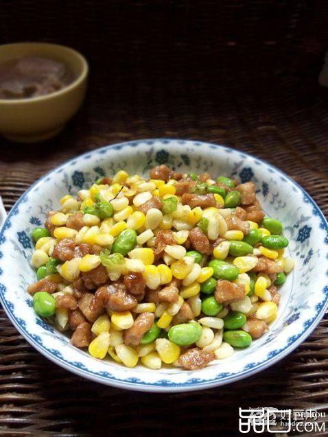 毛豆玉米炒肉丁