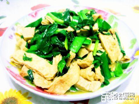 韭菜炒油豆腐