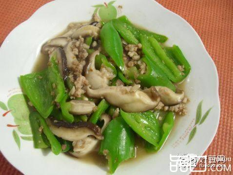 肉末香菇炒青椒