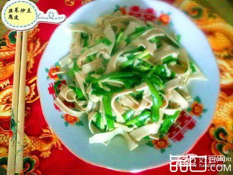韭菜炒豆腐皮