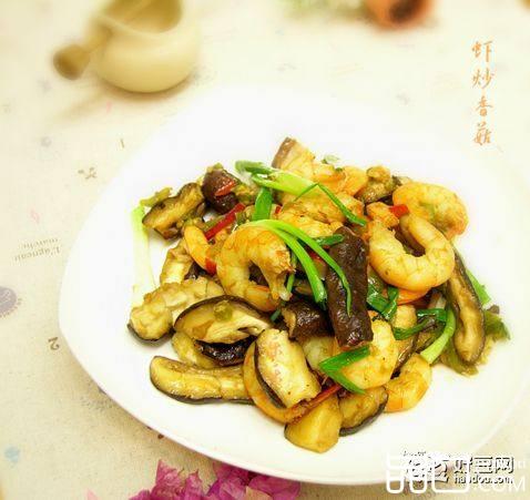 鲜虾炒香菇