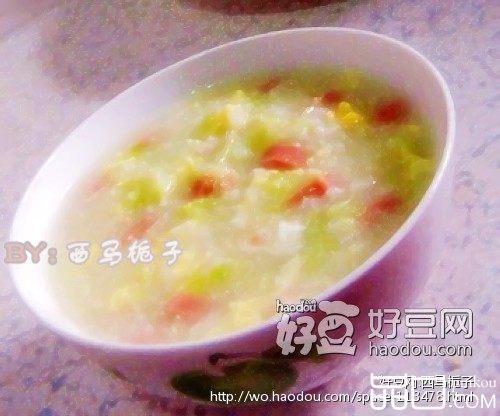 火腿鸡蛋蔬菜粥