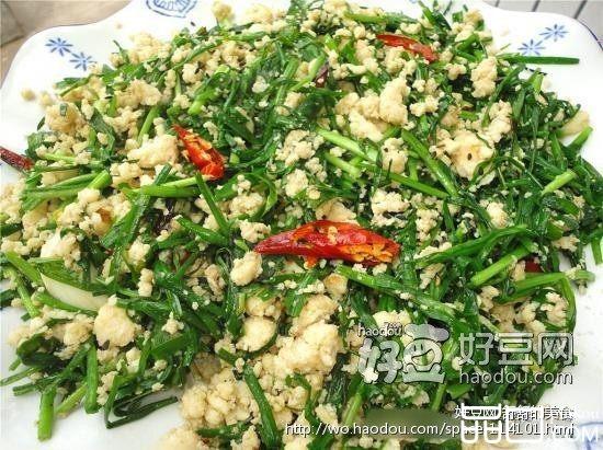 韭菜炒豆渣