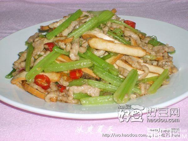 香干芹菜炒肉丝