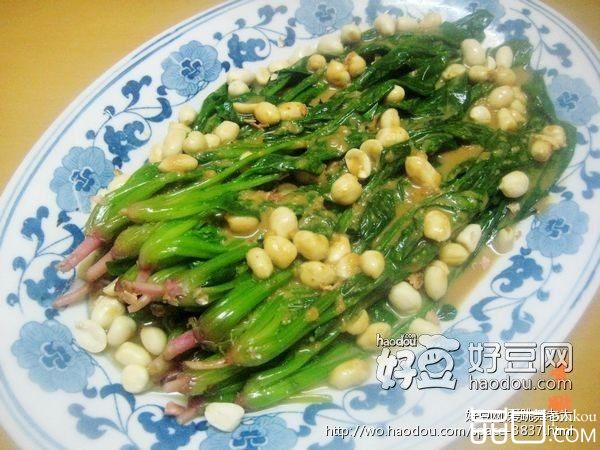 花生仁酱拌菠菜