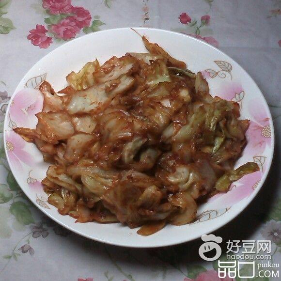红腐乳炒圆白菜