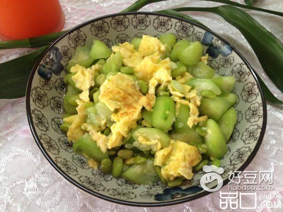 丝瓜毛豆炒鸡蛋