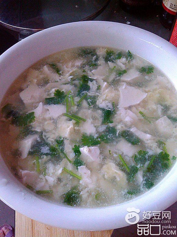 香菜豆腐鸡蛋羹