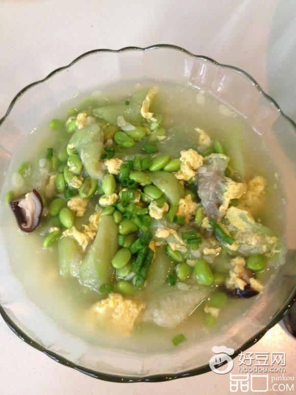 丝瓜毛豆蛋汤