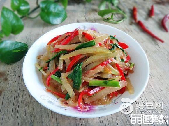 红椒青蒜炒瓜丝