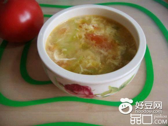 西红柿蛋花丝瓜汤