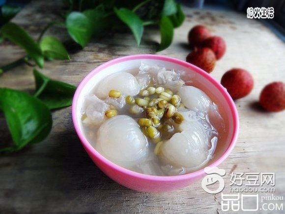 荔枝银耳绿豆汤