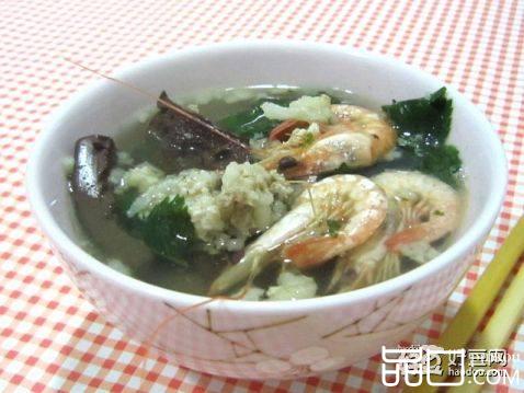 猪血鲜虾汤