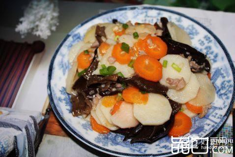炒山药胡萝卜片