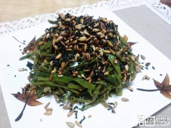 葵花籽芝麻炒扁豆丝