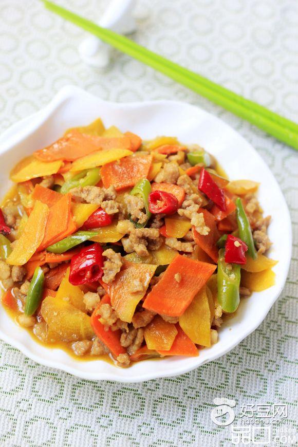 肉末炒胡萝卜