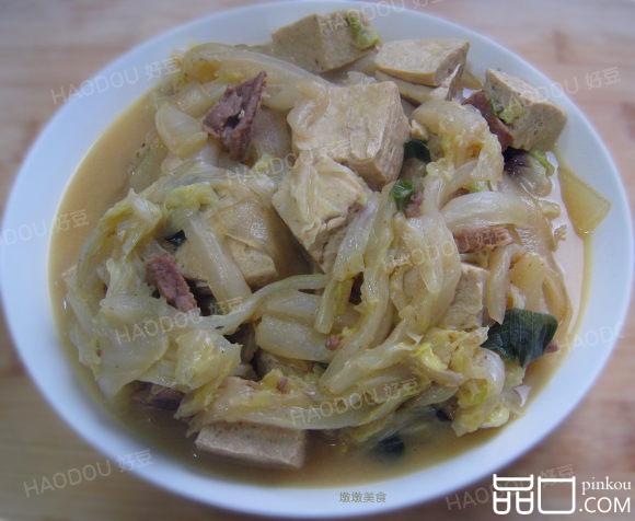 白菜粉条炖冻豆腐