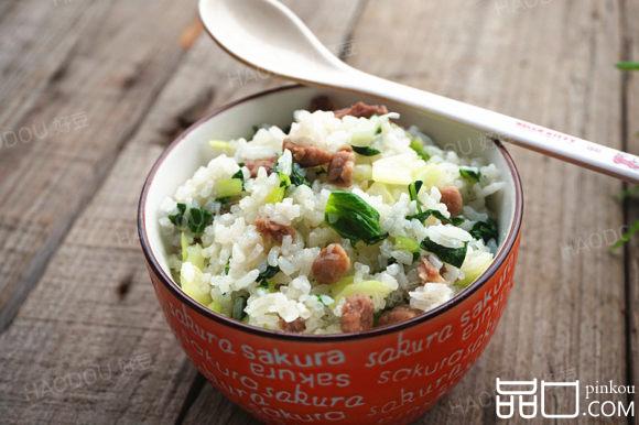 青菜肉末饭