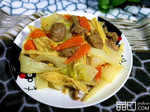 白菜腐竹炒肉
