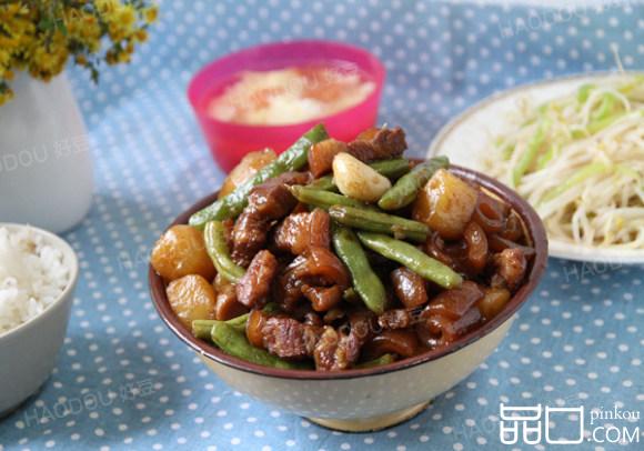 土豆豆角炖五花肉