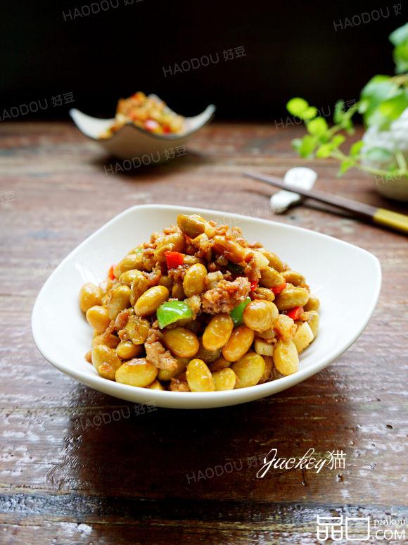 肉末炒毛豆