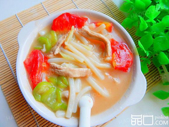 西红柿肉丝煮年糕