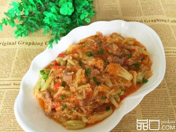 番茄菜花炒肉片#新鲜