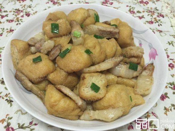 油豆腐炒肉片