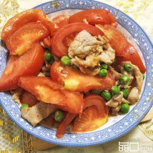 番茄豌豆炒肉片
