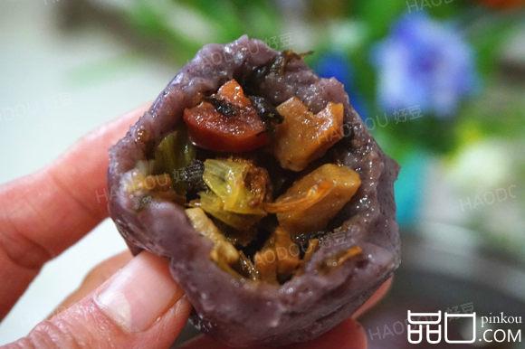 紫米咸肉糍粑