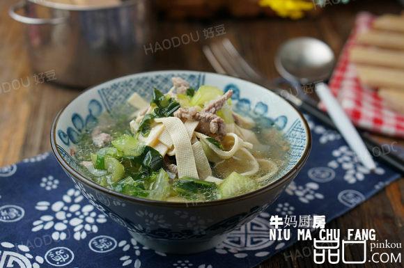 牛肉千张青菜汤#本味