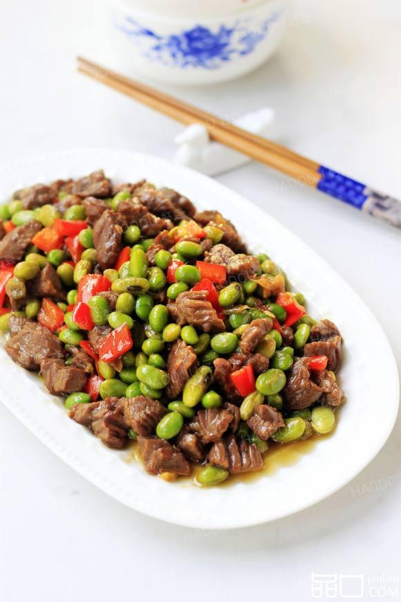 毛豆炒牛肉