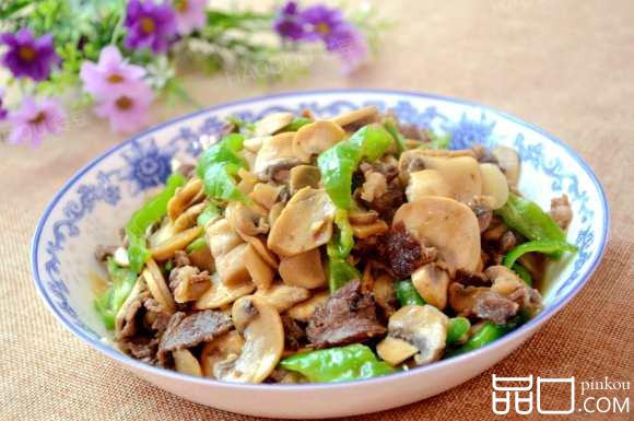 口蘑炒牛肉