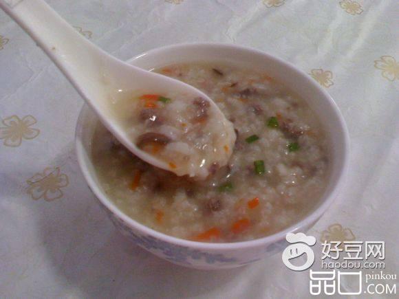 鲜菇牛肉粥