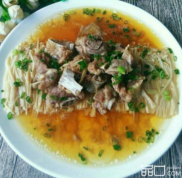 金针菇蒸排骨