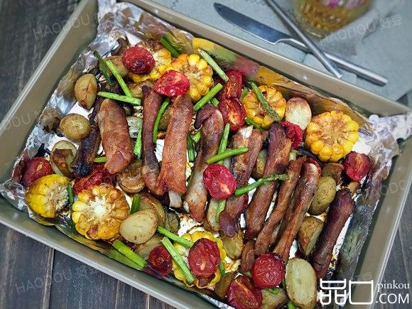 杂蔬烤排骨