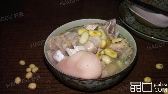 猪蹄炖黄豆#多效护理
