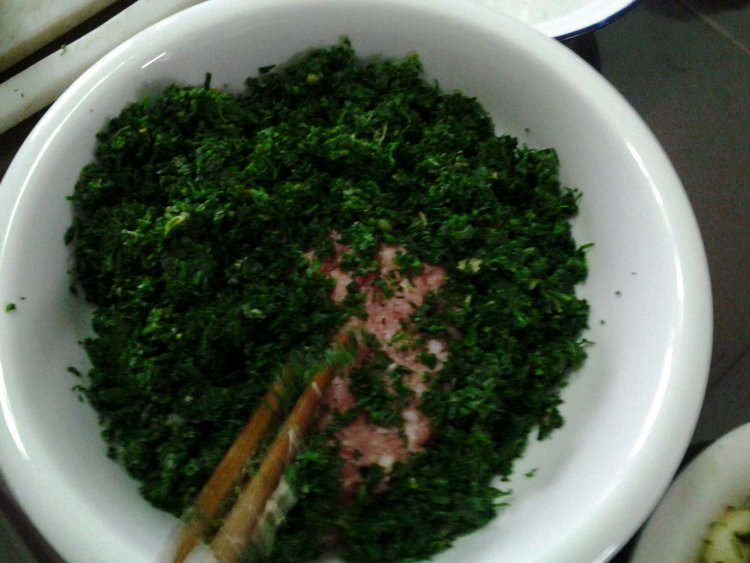 荠菜肉馅步骤5