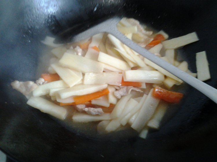 铁棍山药 炒肉片步骤7